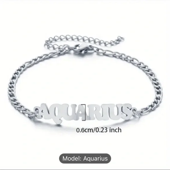 Trendy Horoscope zodiac letter bracelets One of each unisex. Stainless steel. - Picture 9 of 10